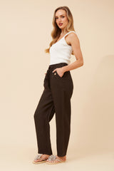 Lola Italian linen pants - chocolate