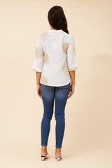 Sofia embroidery top - white