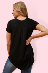 Round neck tee- black