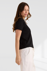 Cotton Slim Fit Tee - Black