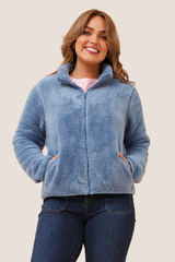 Jade fluffy jacket - Indigo blue