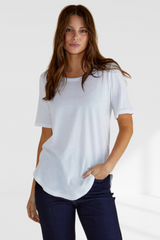 Hailey Short Sleeve Tee - White | Betty Basics