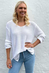 Domini Loop Knit Jumper -white