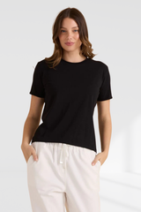 Cotton Slim Fit Tee - Black