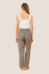 Lola Italian linen pants - Fango