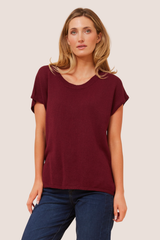 Evie top- Red Dahlia
