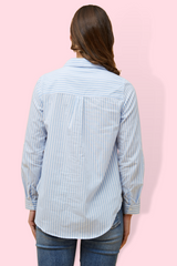 Lucy Stripe Shirt - sky blue