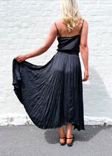Molly silky satin skirt - Black
