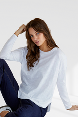 Jessie Long Sleeve Tee - White | Betty Basics