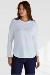 Jessie Long Sleeve Tee - White | Betty Basics