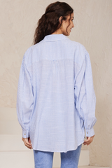 Oversized Collar Shirt - Blue