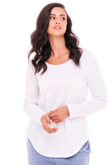 Megan Long Sleeve Top - White