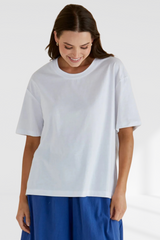Relax Boxy Tee - White | Betty Basics
