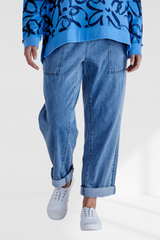 Quinn Cotton Jogger - Blue | Betty Basics