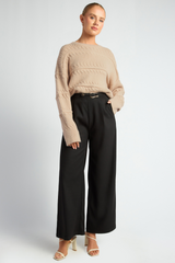 Chloe drop shoulder knit - latte