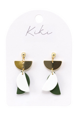 KiKi Green Half Moons Earrings