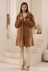 Clarissa Teddy Coat - Caramel Toffee