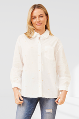 Remi heart embroidery shirt