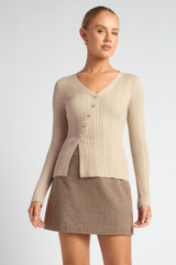 Madeline Asymmetric knit - Sand