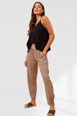 Luna Linen pants - Fango