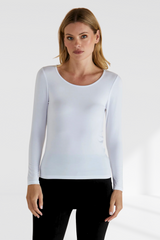 Kelli Long Sleeve Top - White | Betty Basics