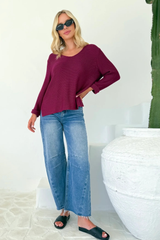 Domini Loop Knit Jumper - Plum