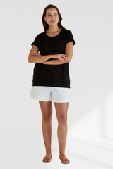 Caia Crew Tee - Black  | Betty Basics