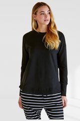 Lucy French Terry Sweat - Black | Betty Basics
