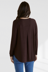 Yasmin Long Sleeve Top - Chocolate