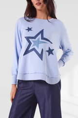 Amyic Star sweater - Baby blue