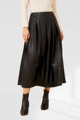 Zara A-line pleather skirt