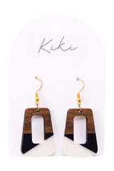 KiKi Geo Wood Rectangles Earrings