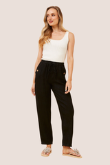 Lola Italian linen pants - Black