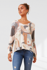 Lori Knitted Top - multi grey