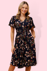 Primrose dress - navy multi