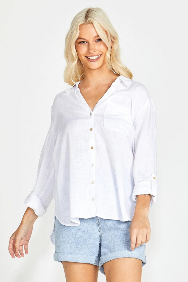 Taylor Long Sleeve Shirt - White