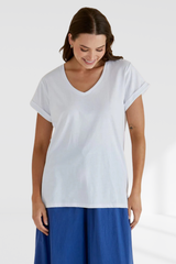 Ayla V-neck Tee - White