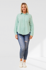 Lucy Stripe Shirt - Jade