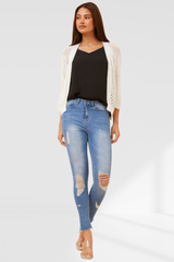 Marnie crochet cardigan - Gold/White