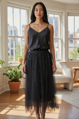 Sheer black tulle skirt