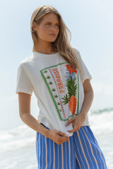 Ellia Crew Tee - Paradise Beach Print | Betty Basics
