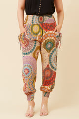 Abstract Print Harem Pants