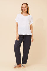 Lina linen top - White