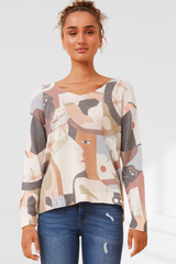 Lori Knitted Top - multi grey