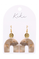 KiKi Beige Shimmer Arch Earrings