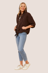 Fiona solid jacket - bitter chocolate