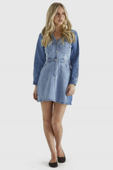 Rylie Dress - Mixed Denim | SASS