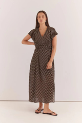 Elba Ruched Waist Dress - Polka Dot
