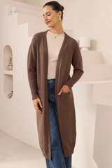 Betty long Cardigan- Chocolate