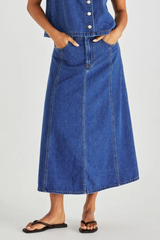 Sabine Denim Skirt- Mid Blue Wash | SASS